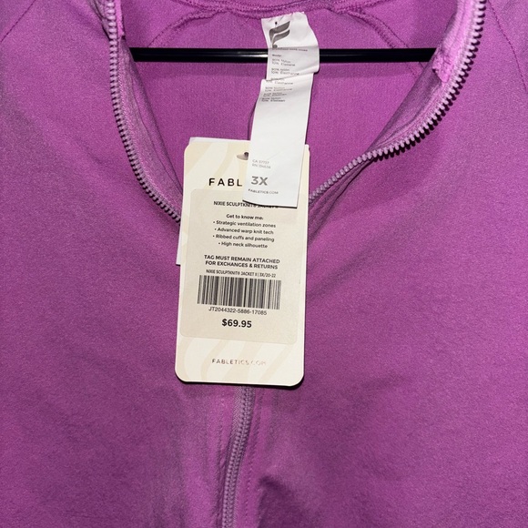 Fabletics Size 3x Nixie Sculpt Jacket Knit Workout Compression Pink/purple NWT - Picture 2 of 3